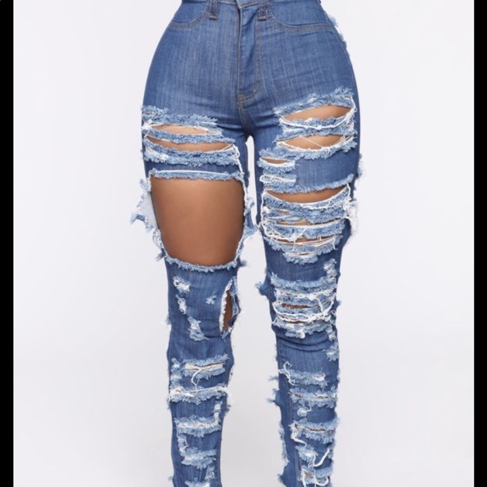 Fashion nova distressed jeans
